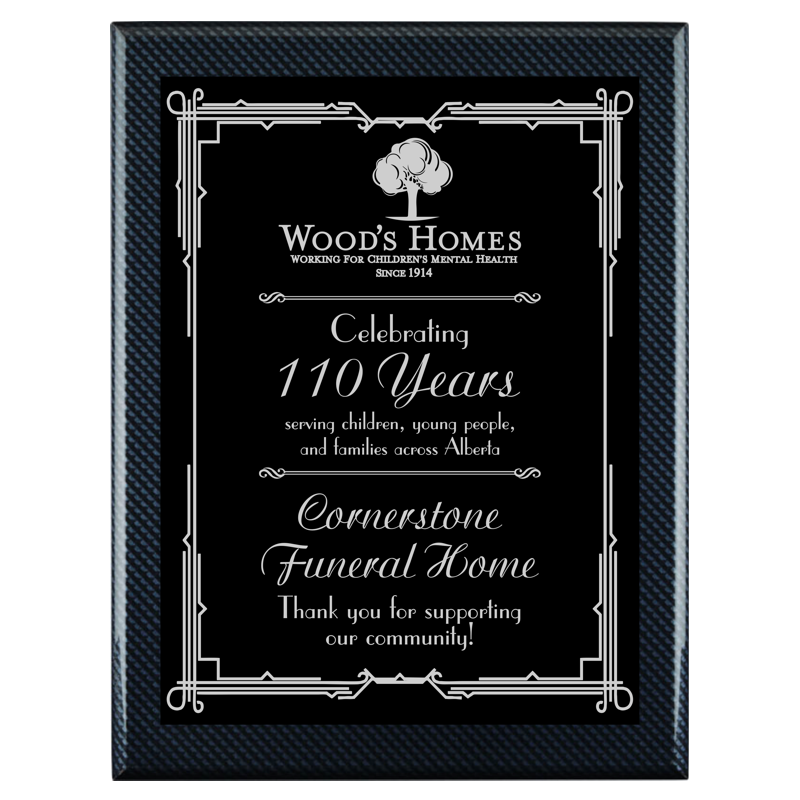 Piano Finish Plaque - Carbon Fibre