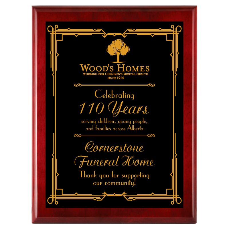 Piano Finish Plaque - Rosewood