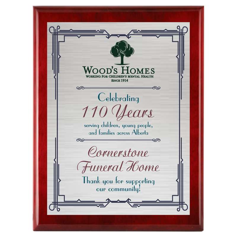 Piano Finish Plaque - Rosewood