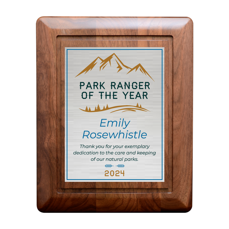 Round Edge Bevel Walnut Plaque