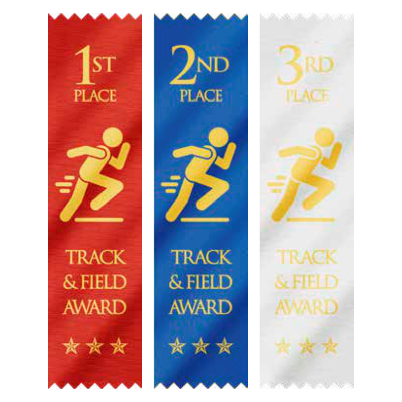 Track & Field Ribbons (P) - 1st-5th, Participant