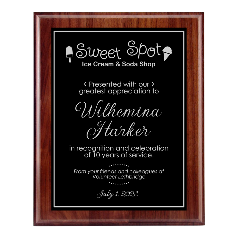 Traditional Bevel Walnut Plaque