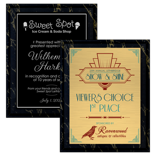 Black & Gold Marble Laminate Plaque