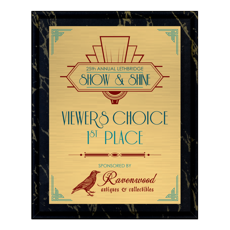 Black & Gold Marble Laminate Plaque