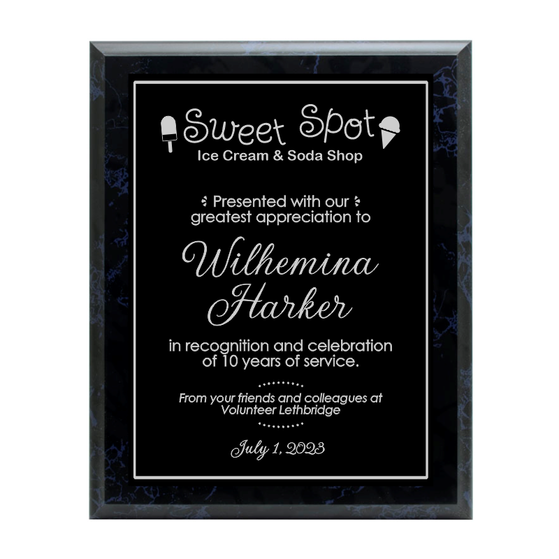 Black Marble Laminate Plaque
