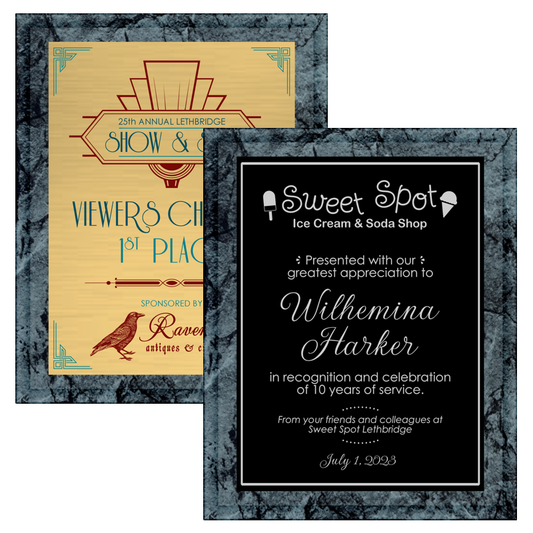 Charcoal Marble Laminate Plaque