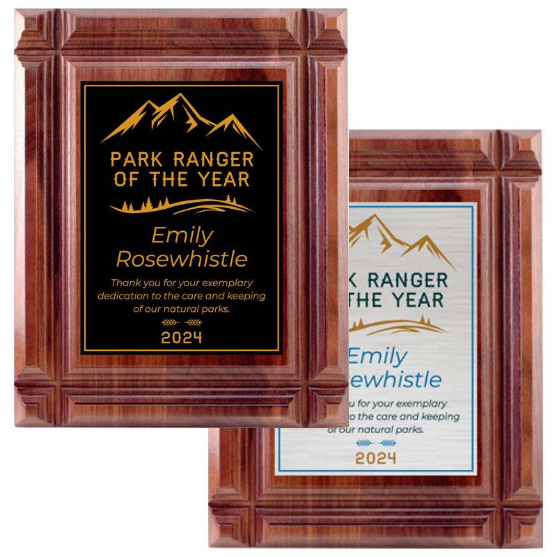 Deep Groove Bevel Walnut Plaque