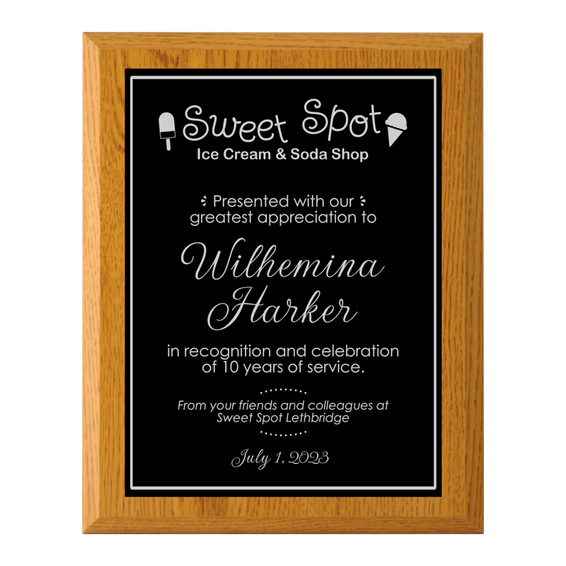 Oak Laminate Plaque