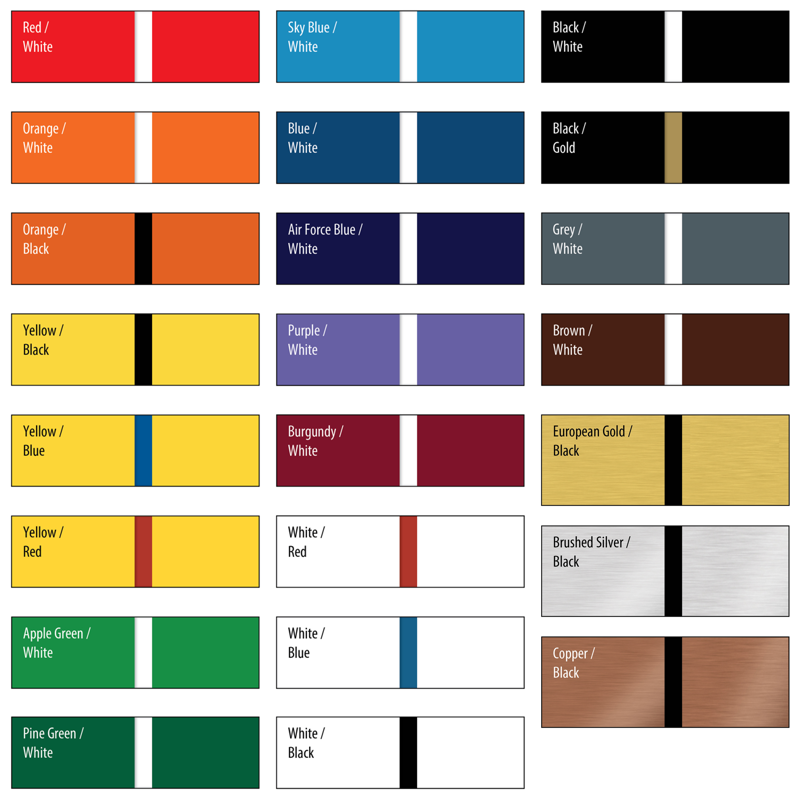 2x12" Name Plate - Standard Plastic - Lasered