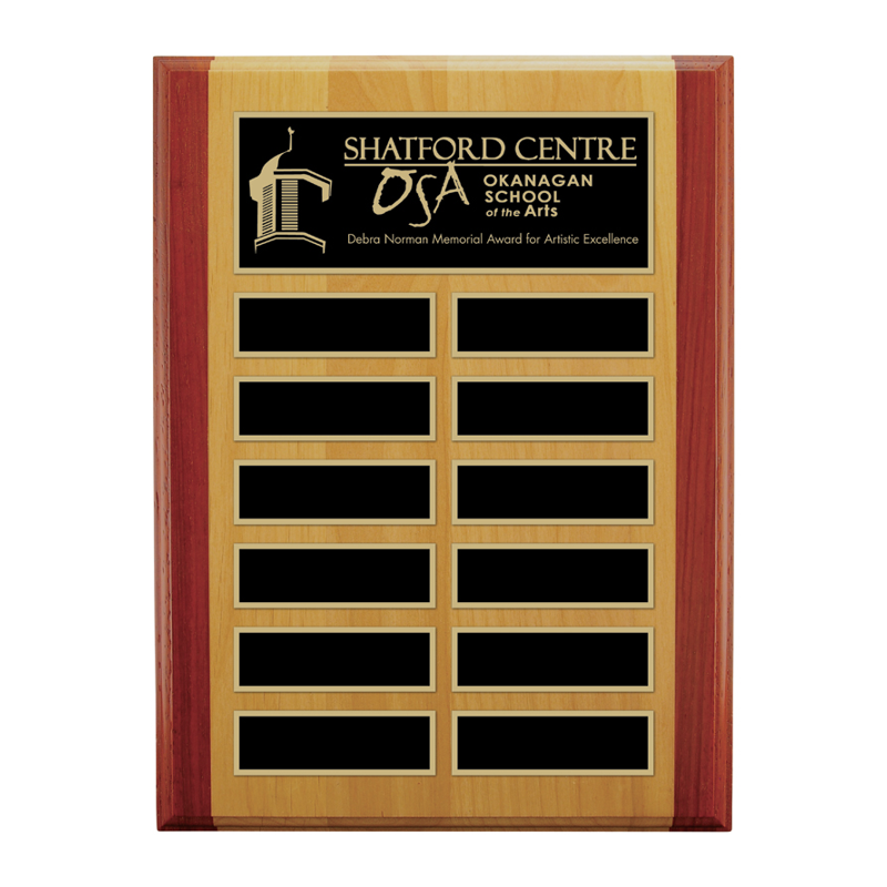 Rosewood Trim Alder Plaque - Annual