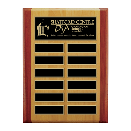 Rosewood Trim Alder Plaque - Annual