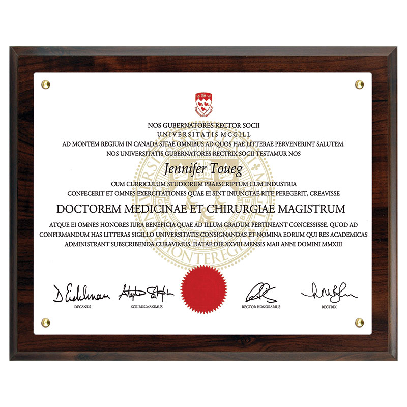 Recessed Laminate Certificate Holder