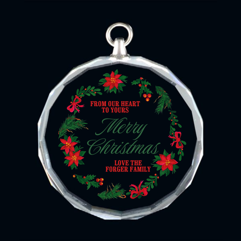 Glass Ornament - Holly Jolly