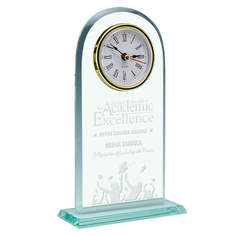 Meadowbrook Jade Glass Clock