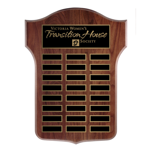 Thomas Shield Walnut Plaque - Annual