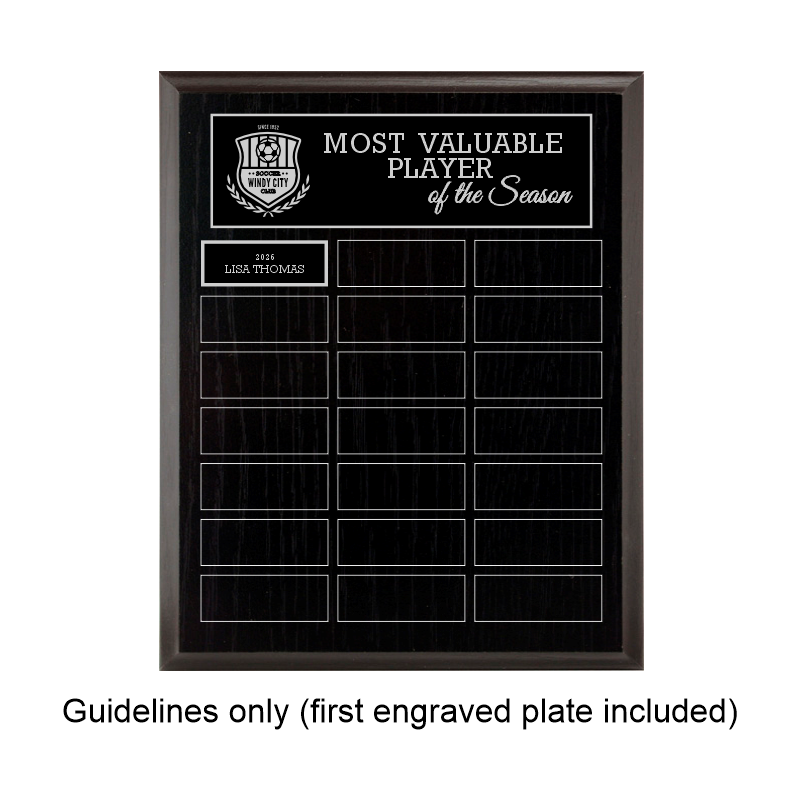 Black Ash Laminate Plaque - Annual