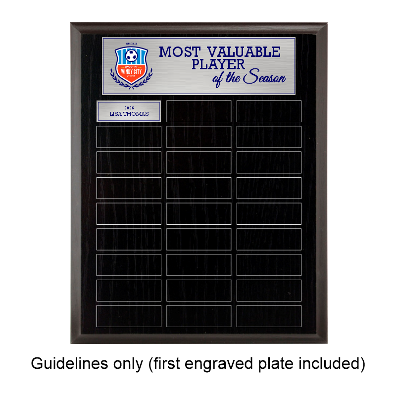 Black Ash Laminate Plaque - Annual