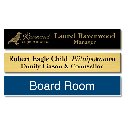 2x12" Name Plate - Standard Plastic - Lasered
