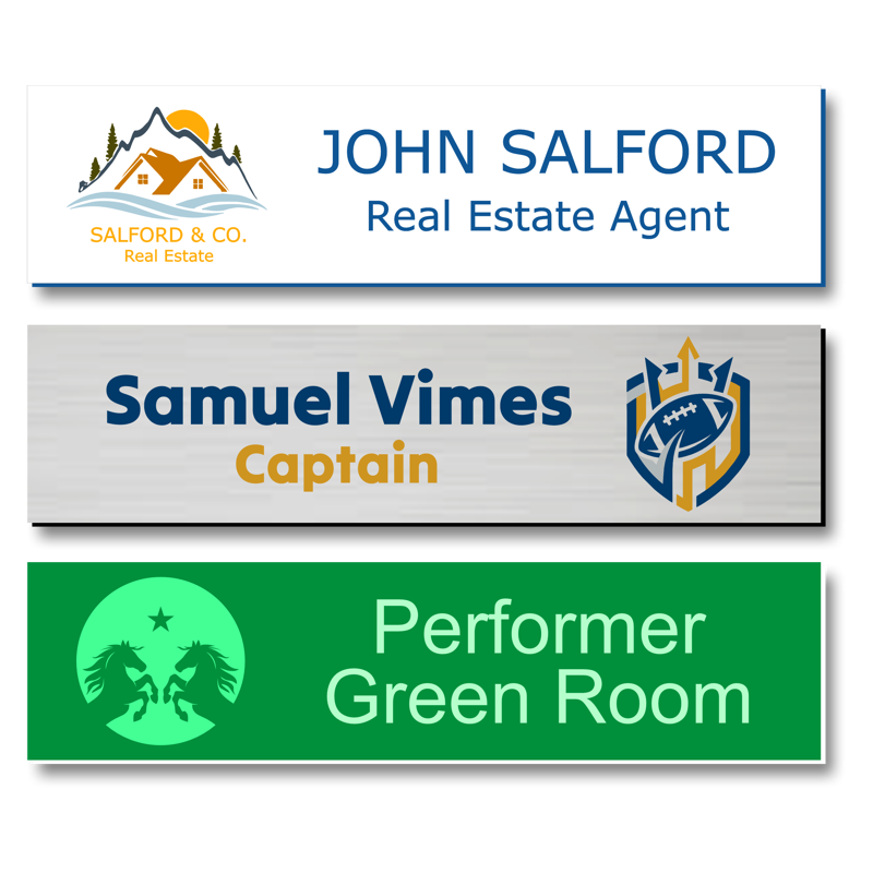 2x8" Name Plate - Standard Plastic - Printed