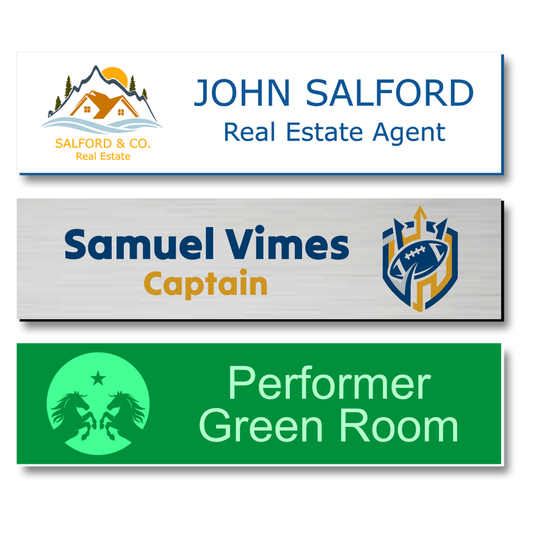 2x8" Name Plate - Standard Plastic - Printed