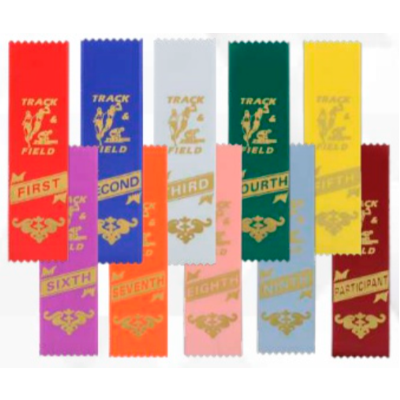 Track & Field Ribbons (A) - 1st-5th, Participant