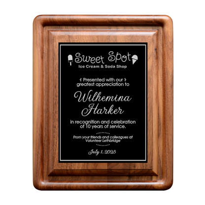 Gallery Bevel Walnut Plaque