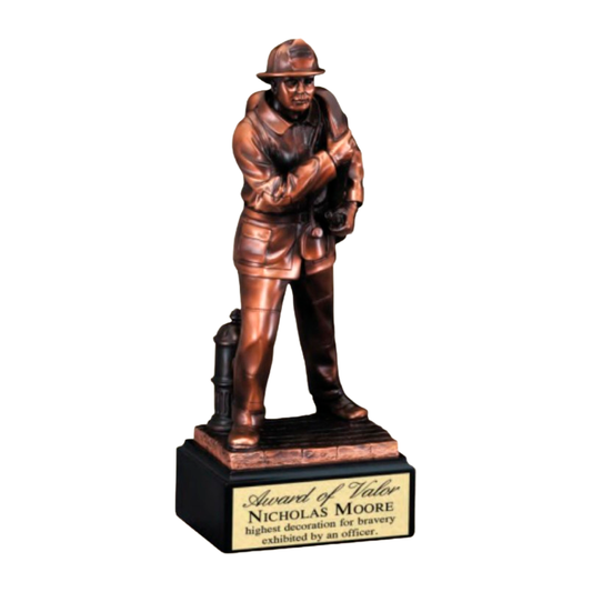 Copper Finish Firefighter Resin Award