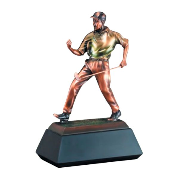 Copper Finish Golfer Resin Award