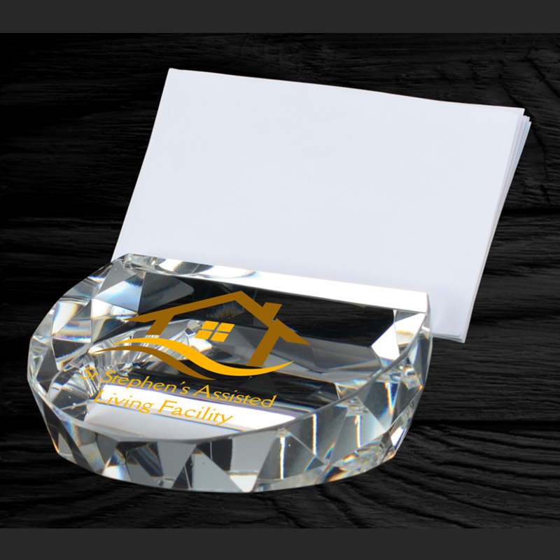 Mount Rundle Crystal Paperweight & Card Holder