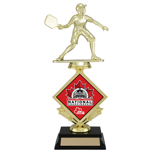 Pickleball Figure Trophy with Riser