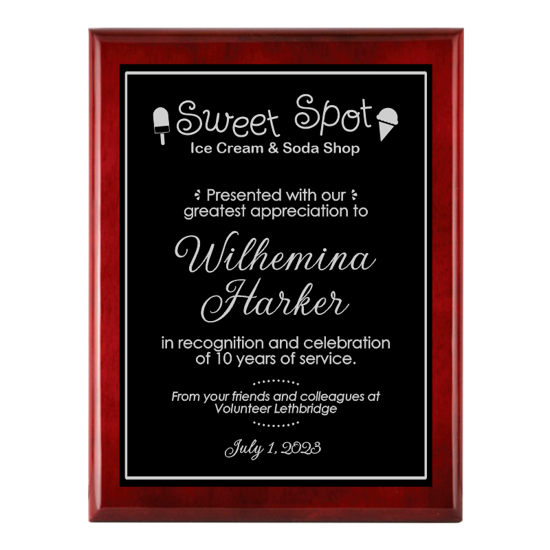 Piano Finish Plaque