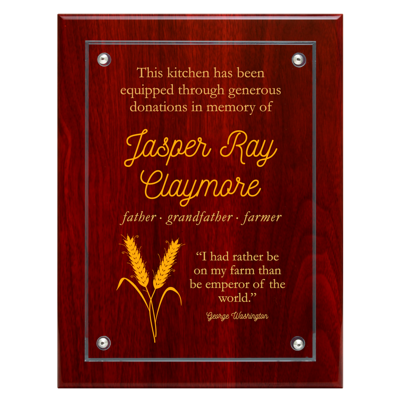 Regency Piano Finish Acrylic Plaque - Rosewood