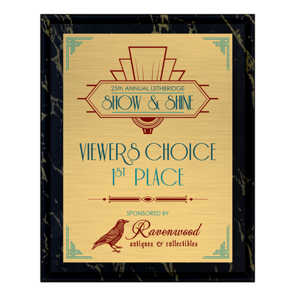Black & Gold Marble Laminate Plaque