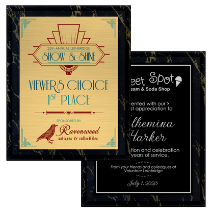 Black Marble Laminate Plaque