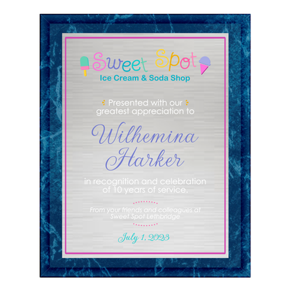 Blue Marble Laminate Plaque