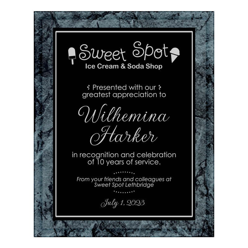 Charcoal Marble Laminate Plaque