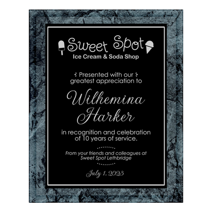 Charcoal Marble Laminate Plaque