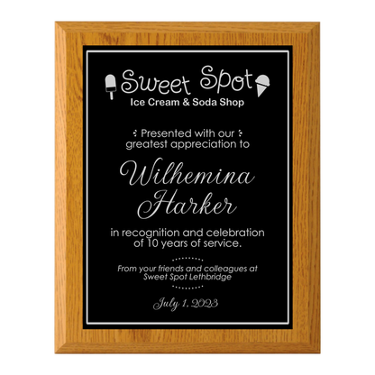 Oak Laminate Plaque