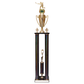 Double 5 Post Column Trophy with Cup and Wood Base