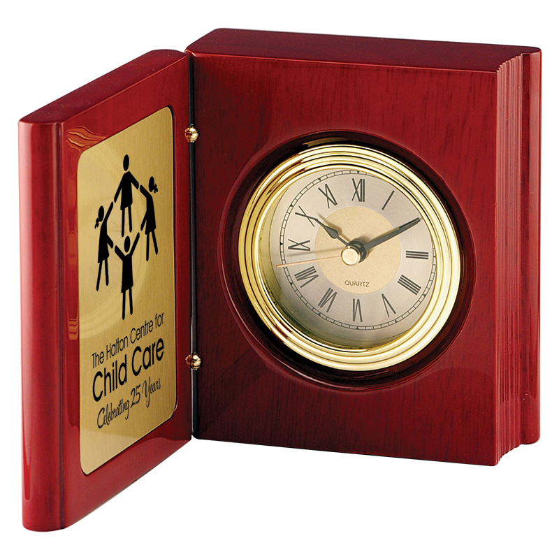 Rosewood Book Clock