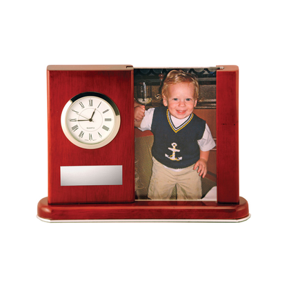 Southampton Rosewood Clock & Photo Frame