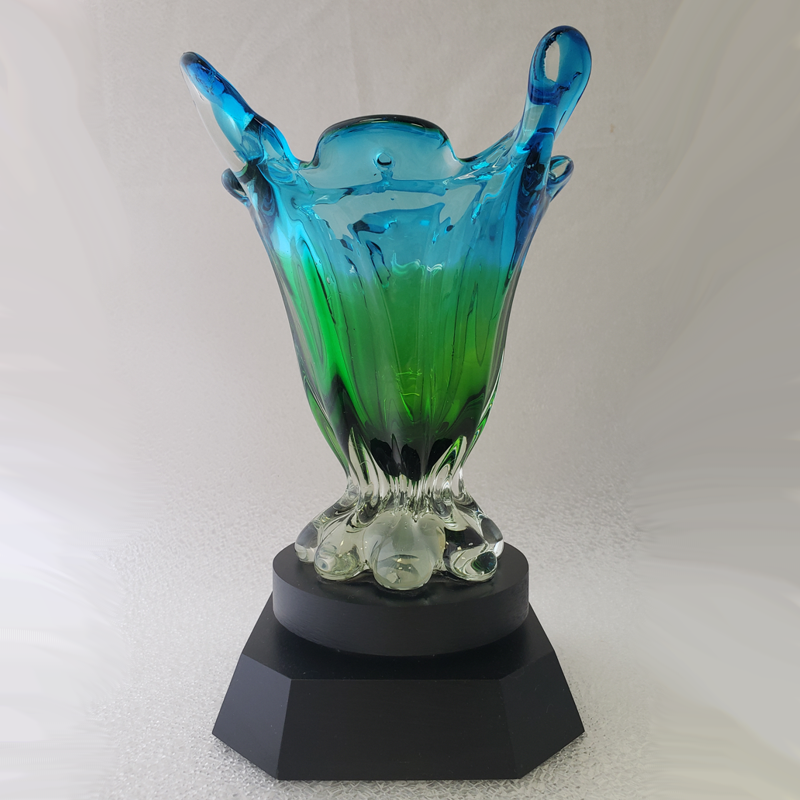 Splash Glass Vase with Base